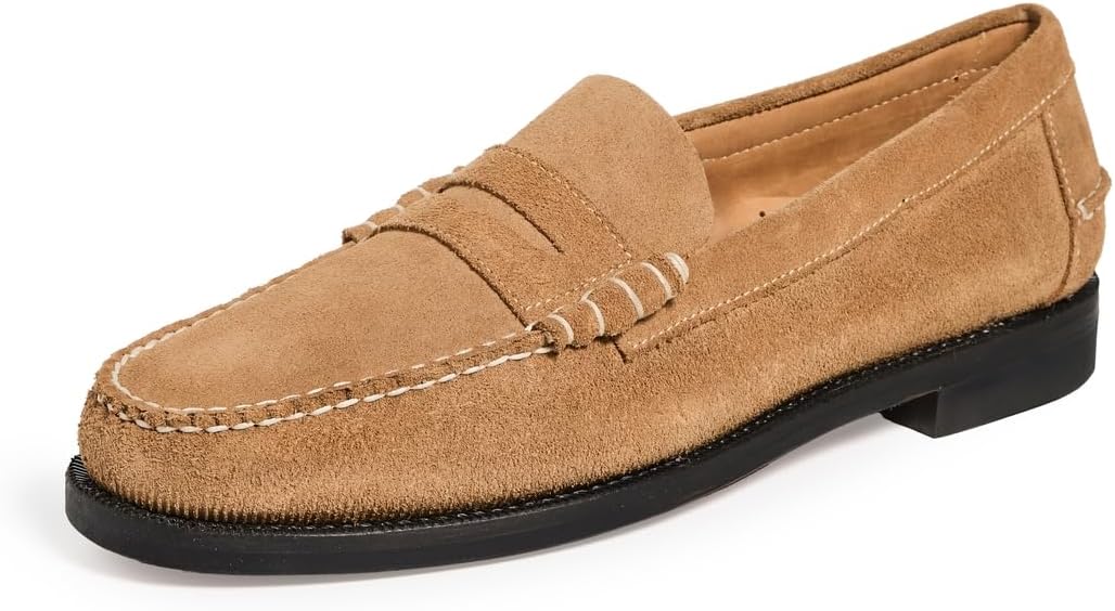 Sebago Men's Classic Dan Flesh Out Suede Loafers, Beige Camel, 8.5 Medium US