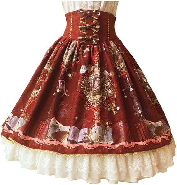 Lolita Summer Autumn Paradise Garden Original Court Retro Lace Bowknot High Waist Lolita Skirt