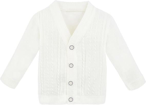 Lilax Baby Boy Cable-Knit Basic Knit Cardigan Sweater
