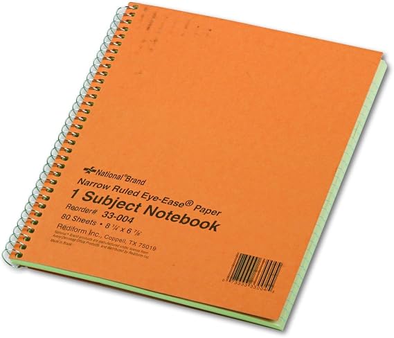 National Single-Subject Wirebound Notebooks, Narrow Rule, Brown Paperboard Cover, (80) 8.25 x 6.88 Sheets