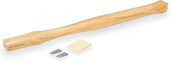 VAUGHAN Replacement Handle 18 Inch, Claw Hammer Handle, Assembled in USA | American Hickory, Clear Lacquer Finish, Fits 28 To 32 Oz Claw Hammer, Wedge Kit Included, VN61282W