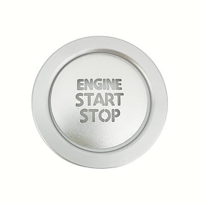 Engine Push Start Stop Button Cover Trim for Toyota Tacoma, Car Accessories Interior Trims for Tacoma, Aluminum Alloy, Silver