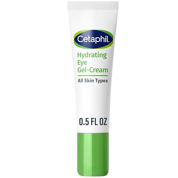 Cetaphil Hydrating Eye Gel-Cream, Hyaluronic Acid Brightening 0.5 fl oz | Under Eye Cream, Reduces Puffiness and Dark Circles, 24-Hour Hydration, Sensitive Skin Safe, All Skin Types