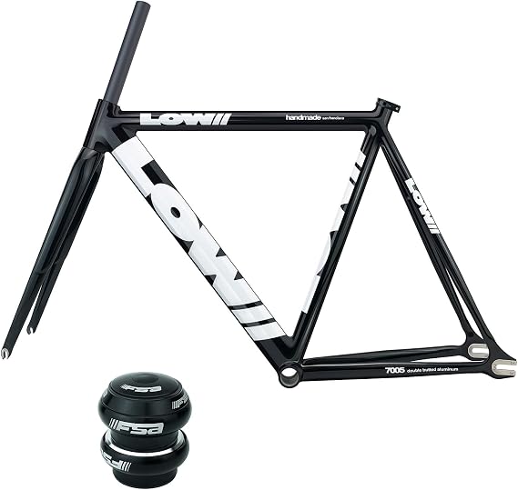 700C Fixed Gear Bike Frameset 53CM 55CM 57CM Aluminum Alloy Racing Track Bike Frame with Carbon Fork, Quick Release Frame 100/120mm QR