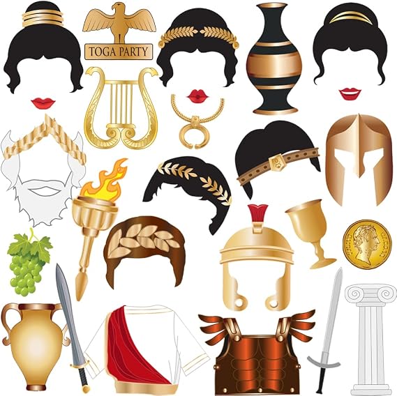 Toga Party Photo Booth Props, 27Pcs Greek Roman Party Decorations