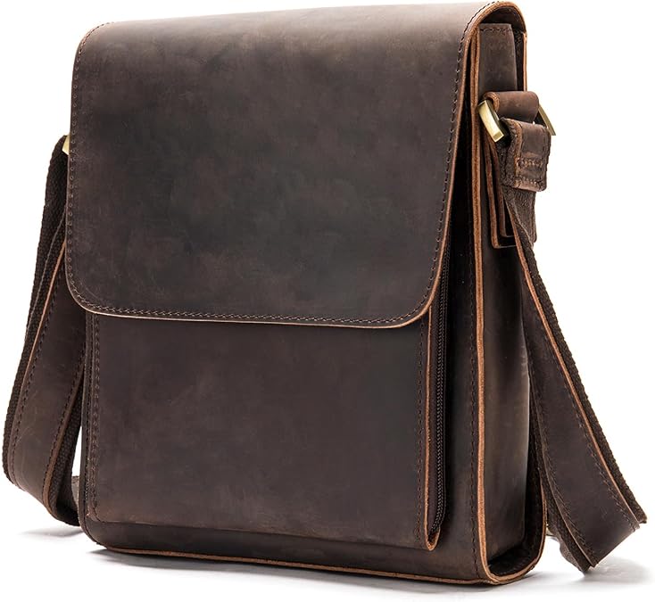 NIUCUNZH Genuine Leather Men Messenger Bag Shoulder Crossbody Purse Work