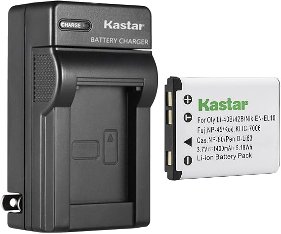 Kastar 1-Pack Li-42B Battery and AC Wall Charger Replacement for Olympus FE-290 FE-300 FE-320 FE-330 FE-340 FE-350 FE-360 FE-3000 FE-3010 FE-4000 FE-4010 FE-4030 FE-4050 FE-5000 FE-5010 FE-5020