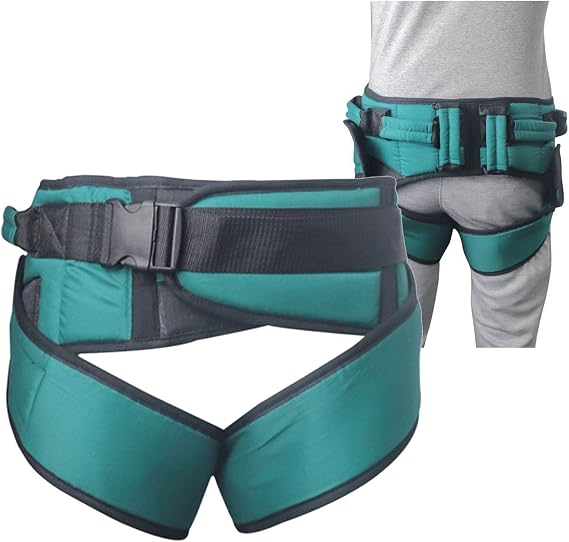 NICHOY Transfer Belt with Leg Loops - Medical Nursing Safety Gait Assist Device,Padded Gait Belt,Pediatric,Elderly,Occupational and Physical Therapy(A,S-S)