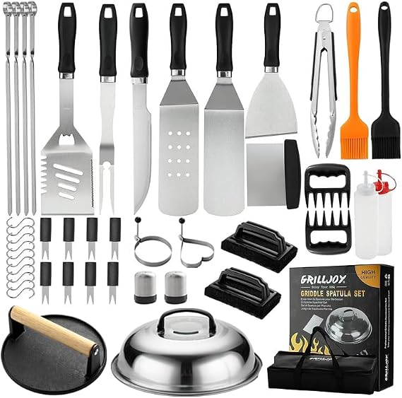Grilljoy 46PC Griddle Tool Set Stainless Steel Spatula Kit
