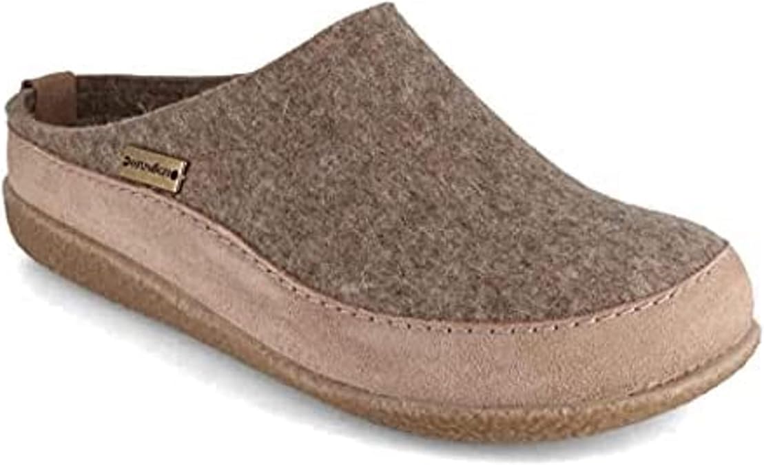 HAFLINGER Unisex Skane Slippers for Men and Women Wool Man-Made Upper Round Toe Design