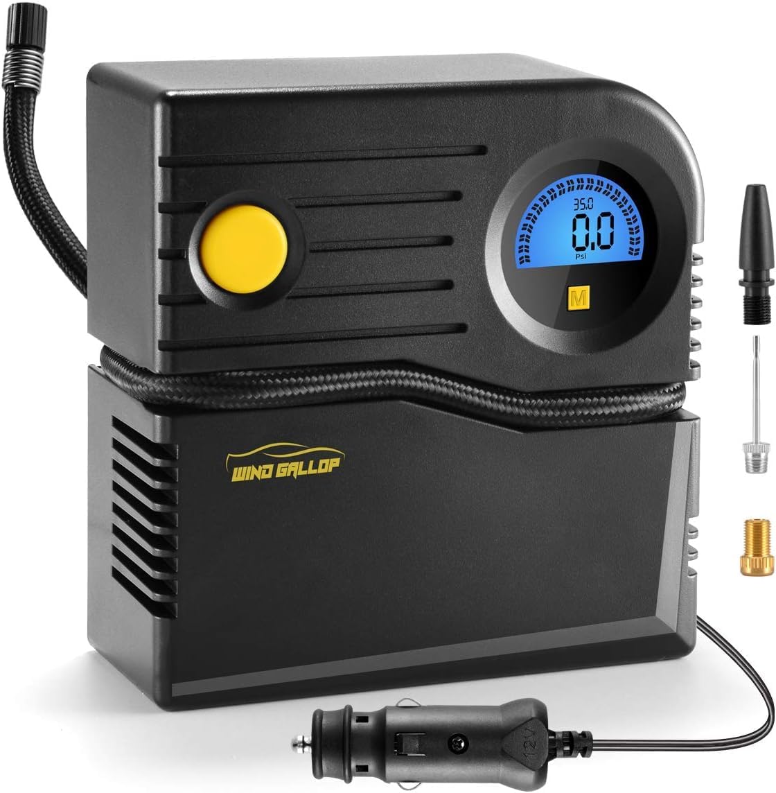 Air Compressor Small Portable Tire Inflator with Pressure Gauge Car Tire Pump 12V DC Tire Compressor Electric Air Pump for Car Tires Bicycle Motorcycle Tire Balls Other Inflatable Boats