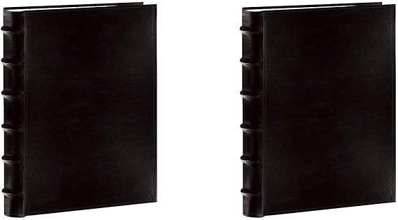 Pioneer Sewn Bonded Leather BookBound Bi-Directional Photo Album, Holds 300 4x6" Photos, 3 Per Page. Color: Black. Two Pack