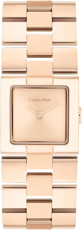 Calvin Klein Two Hand Quartz Movement Watch for Women CK Meridian Collection with Rectangular Case and Stainless Steel Bracelet