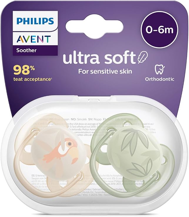 Philips Avent Ultra Hava Emziği Ortodontik ve BPA, Ekstra Havalandırma Delikleri 0-6 Ay (Erkek Tasarımı) 2'li Paket