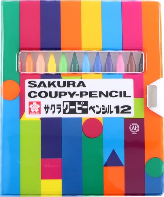 Sakura Crayons Colored Pencils, Coupy Pencil, 12 Colors, with Soft Case FY12-R1