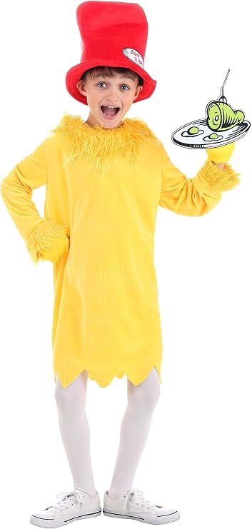 Dr. Seuss Sam I Am Kids Costume - Velour Tunic, Hat & Felt Tray, Kids Halloween Outfit, Officially Licensed