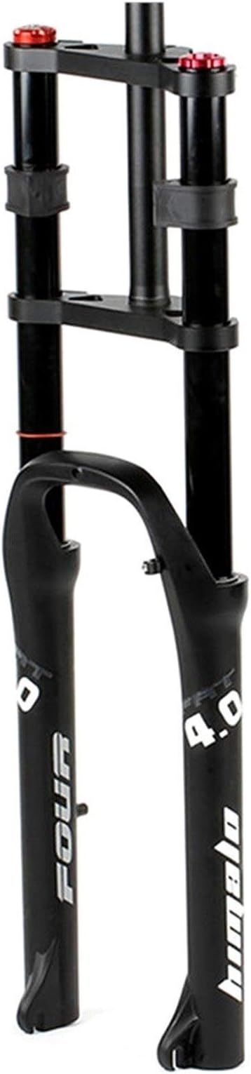 E-Bike Front Fork 26" Disc Brake Bike 1-1/8" Steerer Bicycle Suspension Fork 170mm Travel Air Damping for 4.0" Fat Tire QR ATB/BMX (Black)