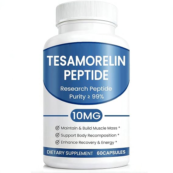 Tesamorelin Research Peptide, Tesamorelin 10MG - Research Grade - 99% Purity - 60 Counts (1 Bottle)