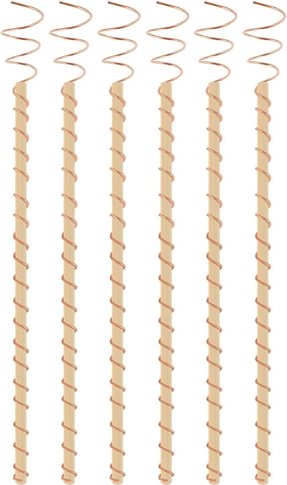 Electroculture Garden Stakes, 6 Pack Copper Garden Stakes, Electroculture Gardening Copper Coil Antennas High-Yield, Eco-Friendly for Growing Garden Plants and Vegetables
