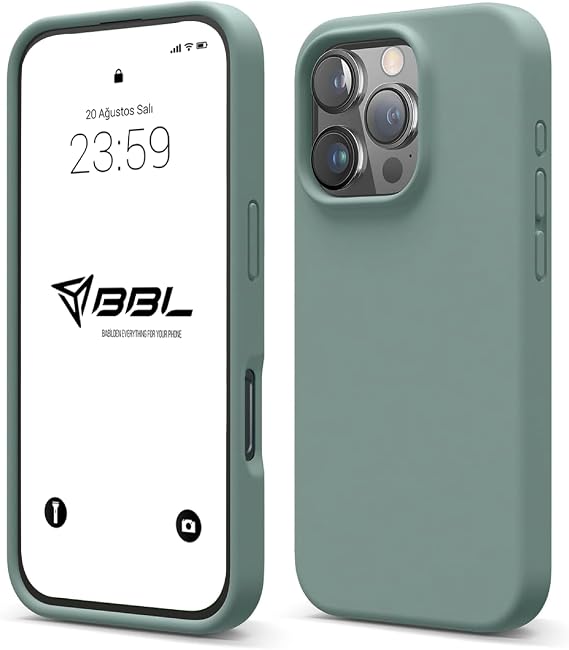 Babilden iPhone 16 Pro Max İle Uyumlu Kılıf İnce Ve Dayanıklı Sıvı Silikon 3 Katmanlı Tam Kaplamalı Şık Yumuşak Jel Hissi Yüksek Kalite Kauçuk Telefon Kılıfı (Yeşil)