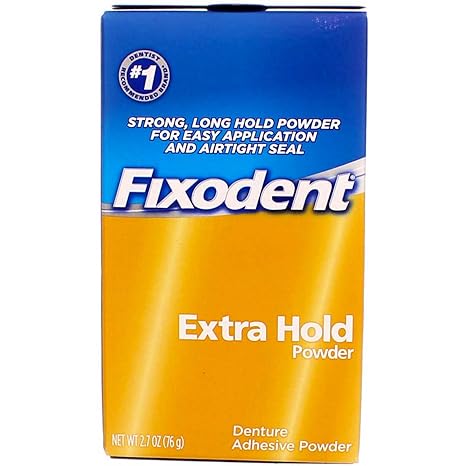 Fixodent Extra Hold Denture Adhesive Powder, 2.7 Ounce