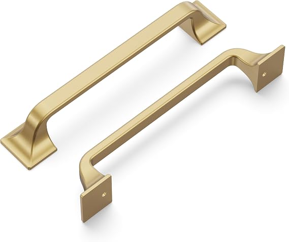 Hickory Hardware 1 Pack Solid Core Kitchen Cabinet Pulls, Luxury Cabinet Handles, Hardware for Doors & Dresser Drawers, 5-1/16 Inch (128mm) Hole Center, Champagne Bronze, Forge Collection