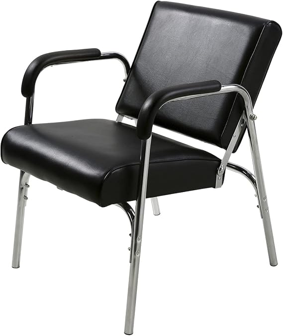Buy-Rite Kate Auto Reclining Shampoo Chair Black Vinyl Chrome Arms