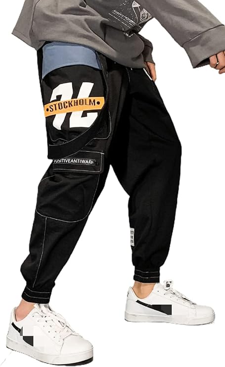 Men's Hip Hop Jogger Pants Punk Cargo Baggy Techwear Streetwear Tactical Track Pants Overalls