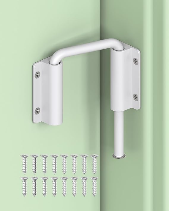 90/180 Degree U Patio Sliding Door Loop Lock Latch, White