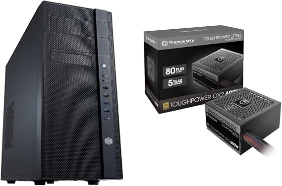 Cooler Master N400 NSE-400-KKN2 Mid-Tower Fully Meshed Front Panel Computer Case & Thermaltake Toughpower GX2 80+ Gold 600W SLI/Crossfire Ready Continuous Power ATX 12V V2.4/EPS V2.92
