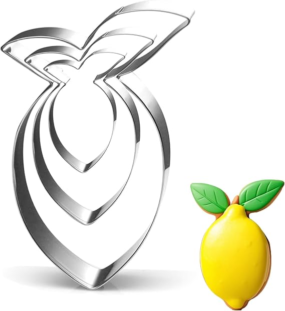Lemon Cookie Cutter Set-Size 3.8" 2.9" 1.9"-3 Pieces-Dishwasher Safe Fondant Cookie Cutters for Baking