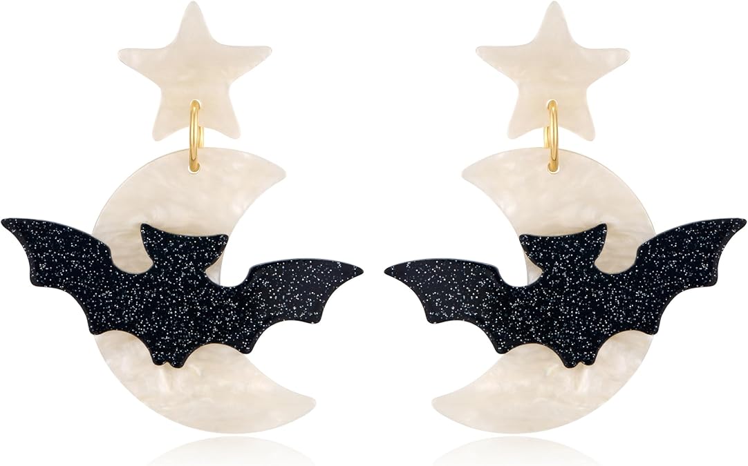 Halloween Earrings Acrylic Spooky Ghost Dangle Earrings BOO Earrings Pupkin Party Costume Jewelry for Women