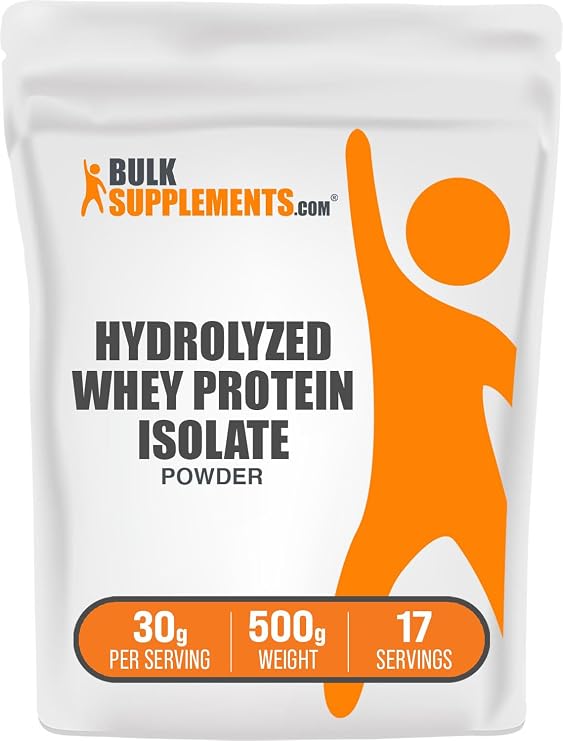 Hydrolyzed Whey Protein Isolate Powder - Whey Isolate Protein - Unflavored & Gluten Free, 30g per Serving, 500g (1.1 lbs) (Pack of 1)
