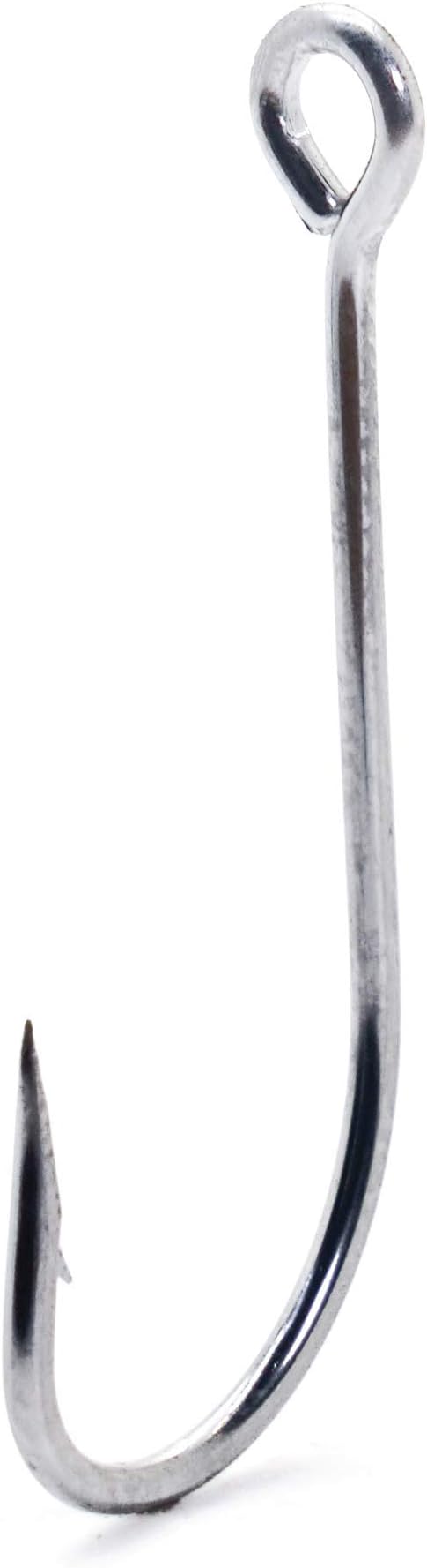 Mustad 34009 Classic O' Shaughnessy Stainless Steel Forged Large Ring Fishing Hooks (100-Pack), Size 1
