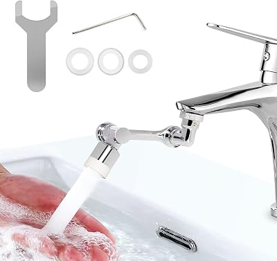1080° Rotating Faucet Extender Aerator - 2 Kinds of Water Outlet Mode Robot Arm Faucet Adapter，Large-Angle Rotating Robotic Arm Sink Filter，Faucet Extender for Gargle and Eyewash