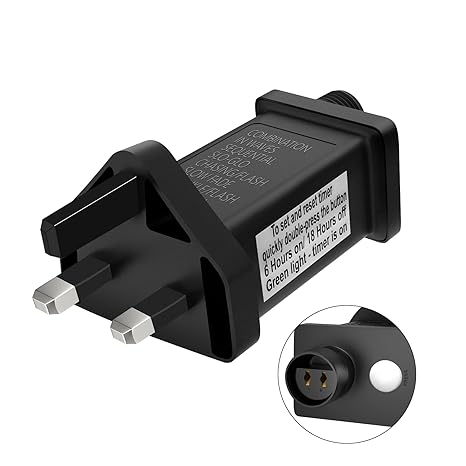 Dalugo 31V Transformer for Christmas Lights, LED Transformer Plug with Memory Function, 6h Timer, 8 Modes, Replacement Adapter for Christmas Tree Light, Icicle Fairy Lights