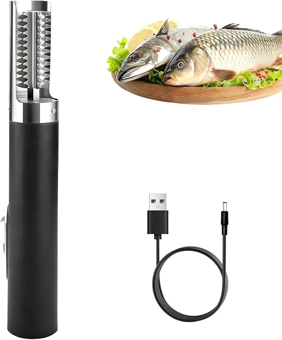 Electric Fish Scaler, Wireless Fish Scale Remover, Fish Descaling Tool, 6-blade Fish Scaler Remover The Perfect Tool for Scraping Various Fish Scales, Kitchen and Stall Processing of Fish Scales