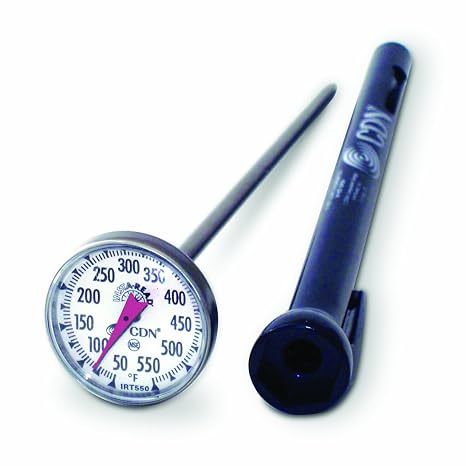 CDN IRT550 ProAccurate Insta-Read High Temperature Cooking Thermometer, 50 Degree F to 550 Degree F, 5" Stem, 1" Magnified Dial