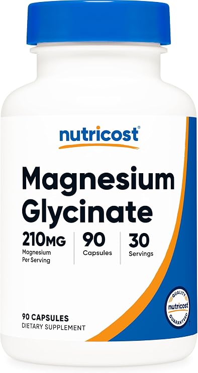 Nutricost Magnesium Glycinate Capsules, 90 Capsules, 210mg Per Serving