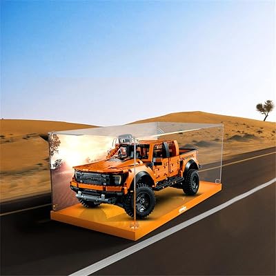 LMTIC Acrylic Display Case for Lego Technic Ford F-150 Raptor 42126 Building Kit Display Box Storage for Lego 42126 Gifts for Lego Lovers Who Love Raptor Truck,Dust-Free,ClearOnly Display Box