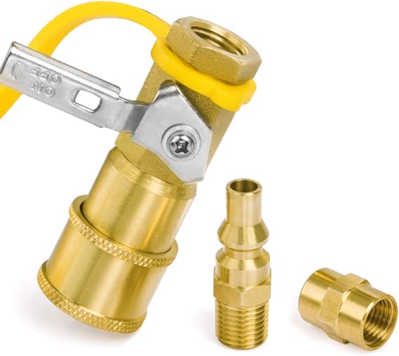 GASPRO 1/4" Propane Quick Connect Fittings Kit,LP Gas Connections for Easy RV and Camping Propane Systems Integration, 3-Packs