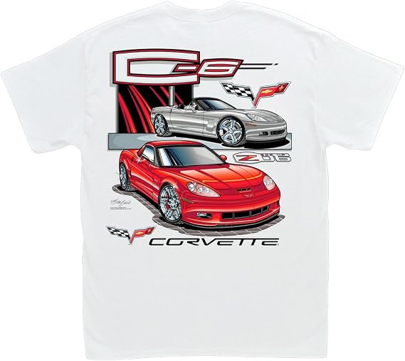 Hot Shirts C6 Corvette T-Shirt: 2005-2013 Z06 ZR1 Chevy Vette Grand Sport