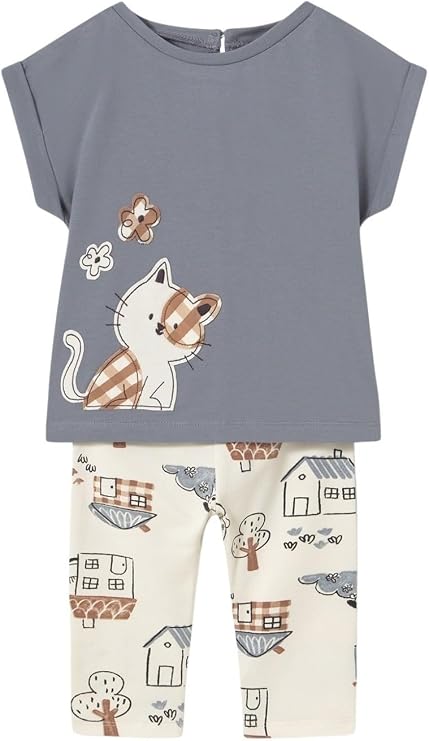Mayoral Leggings Set for Baby-Girls Charcoal