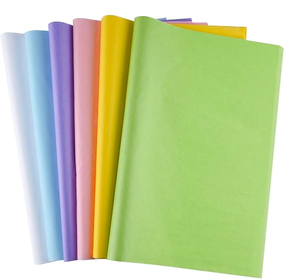 MIAHART Multicolor Tissue Paper Bulk 60 Sheet Assorted Wrapping Paper for Happy Easter Day DIY Crafts Birthday Party Packing Decoration (Multicolor 1)