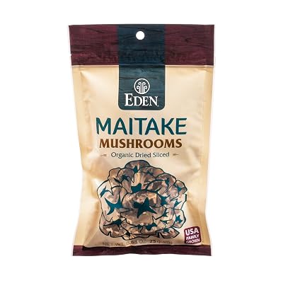 Eden Maitake Mushrooms, Organic, Dried, Sliced, 0.88 oz 25g