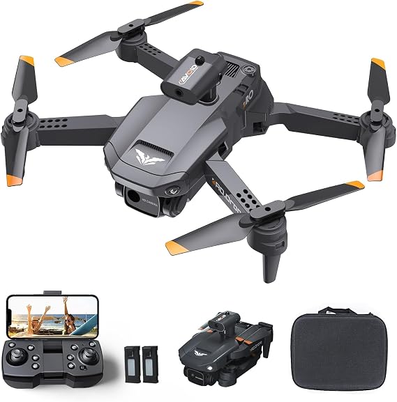 Foldable Drones with Camera for Adults, FPV Drone with WiFi Live Video for Beginners, 2 Batteries, Carrying Case, Altitude Hold, Gifts Drone for Adults