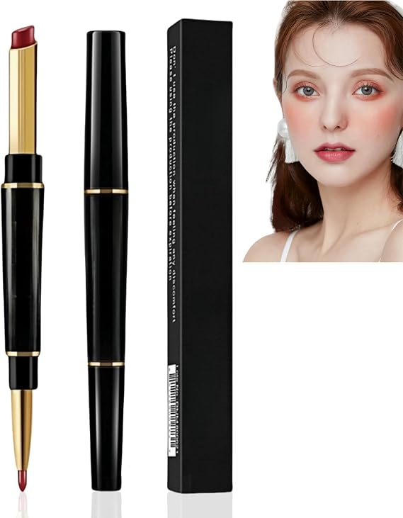 Lip Liner and Lipstick Set,2-in-1 Double Head Matte Cream Lipstick & Lip Liner,Highly Pigmented Lip-sticks,Lip-stick Long Lasting,Matte Lip-stick,Waterproof Sweatproof Lipgloss,Lip-stick Sets,07
