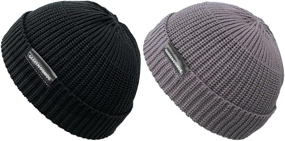 jerague Men Women Knit Beanie Cotton Winter Solid Color Brimless Hat Skull Cap Harbour Cuffed Hat
