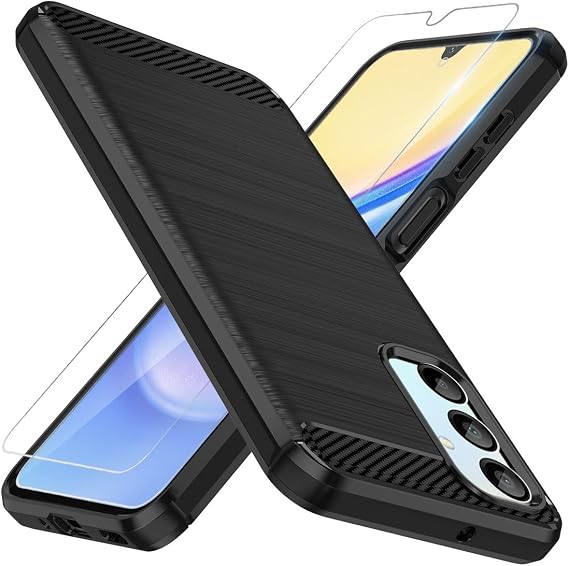 Osophter for Galaxy A16 5G Case: with Screen Protector Shock-Absorption Flexible TPU Rubber Protective Cover for Samsung Galaxy A16 Phone Case(Black)