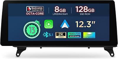 XTRONS 12.3 Inch Android 14 Qualcomm 680 Car Stereo for BMW X5 E70  X6 E71 2011-2013 CIC System, IPS Touch Screen 8128GB Car Radio GPS Navigation Support Wireless CarPlay Android Auto